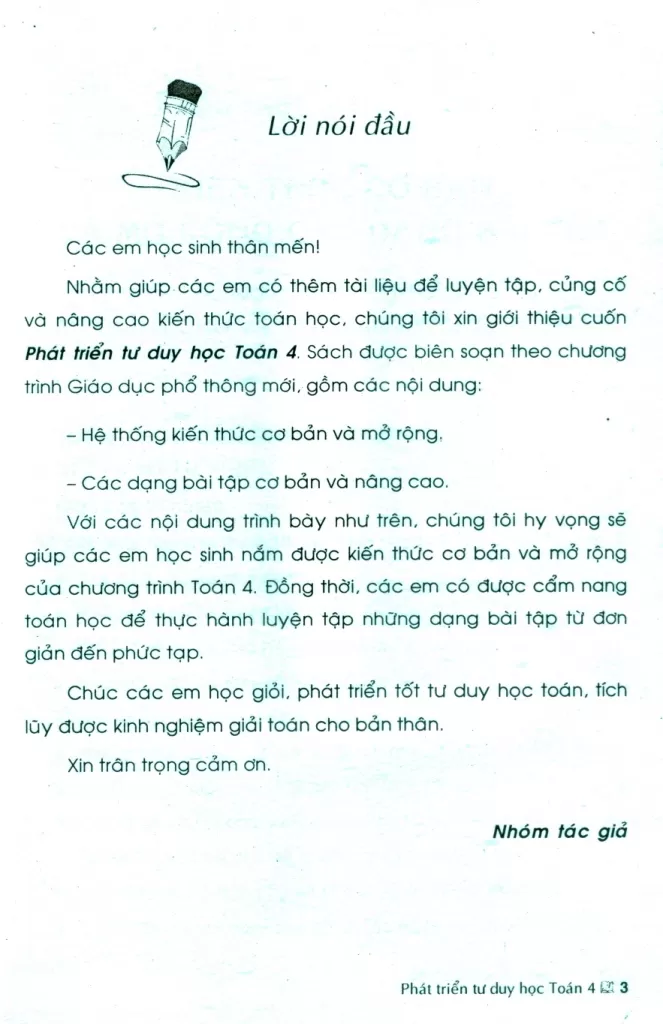 PHÁT TRIỂN TƯ DUY HỌC TOÁN LỚP 4 (Dùng chung cho các bộ SGK hiện hành)
